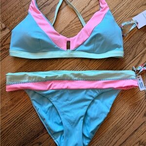 LoveShackFancy x Hurley Colorblock Bikini Set